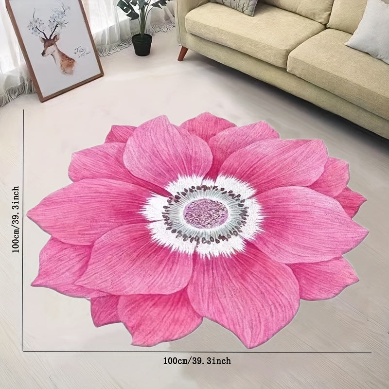 3pcs Floral Shaped Rug Floor Mat Bathroom Absorbent Anti-slip Mat