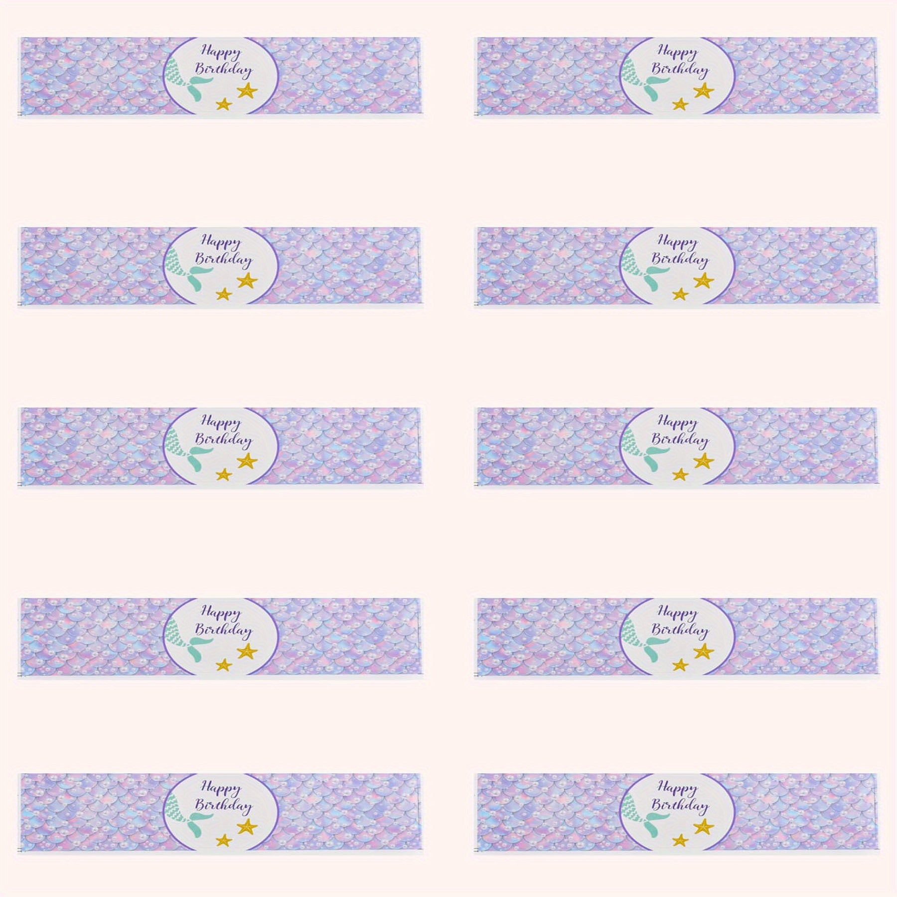 10pcs Mermaid Birthday Bottle Stickers