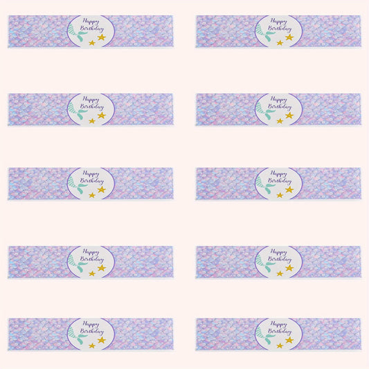 10pcs Mermaid Birthday Bottle Stickers