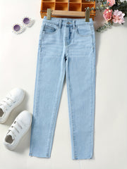 Girls Skinny Denim Trousers Casual Jeans For Kids