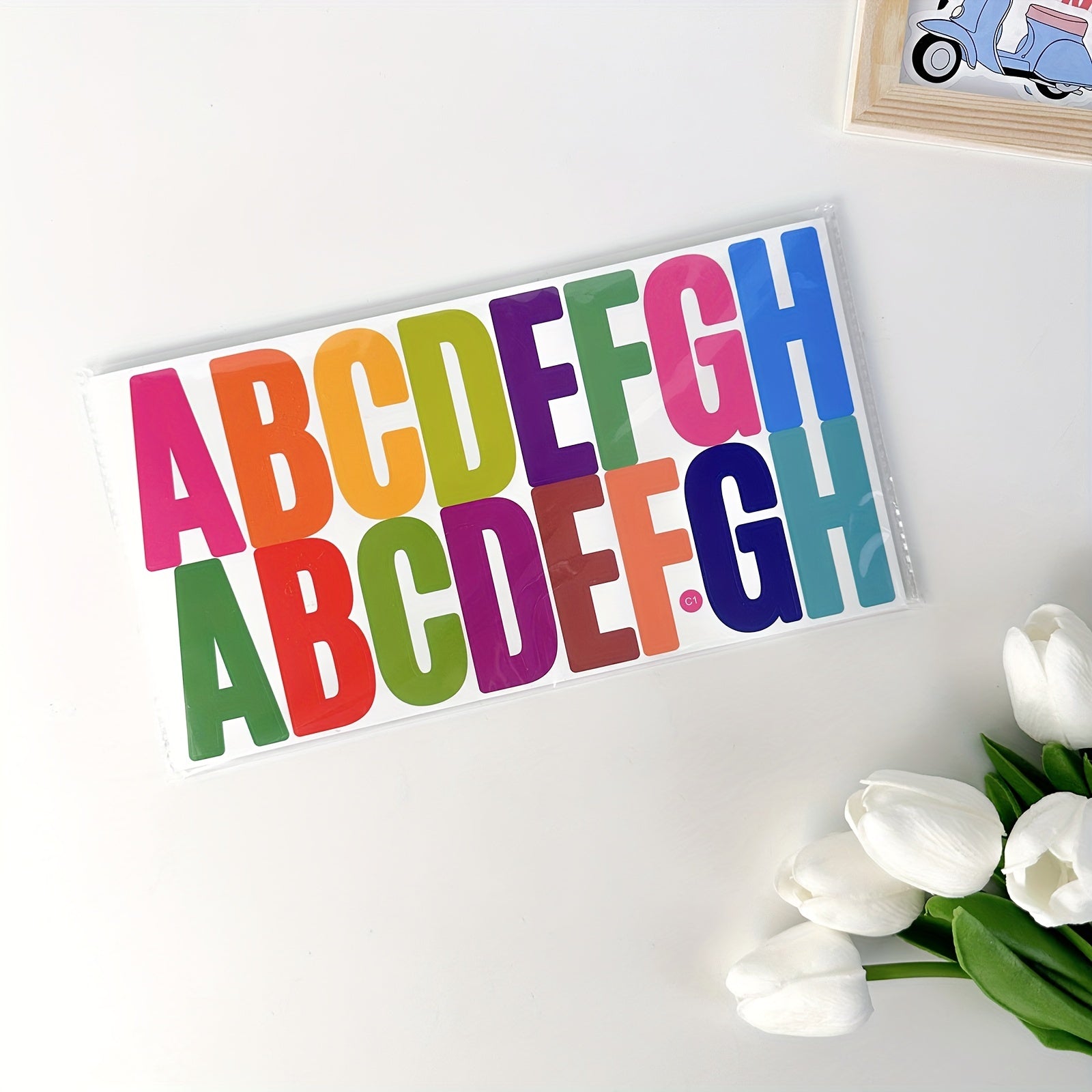 6pcs Large Letter Stickers Self-adhesive Waterproof Bulletin Board Decor