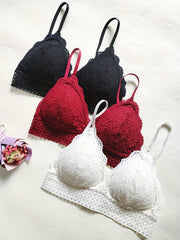 3pcs Lace Wireless Bras Lingerie Set