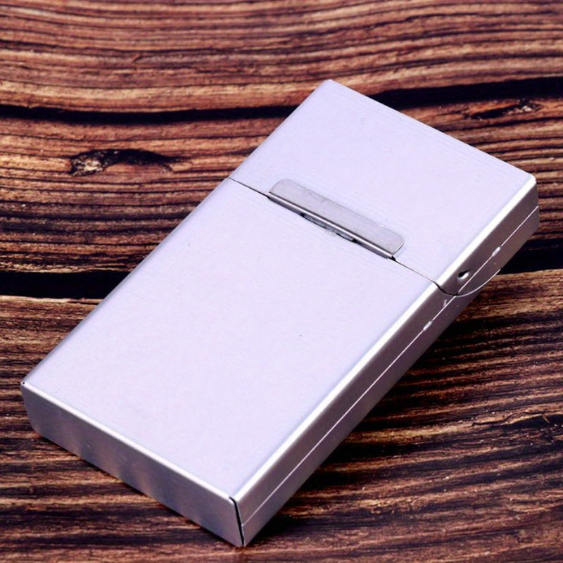 Metal Clamshell Cigarette Box 20 Capacity Anti-Squeeze Case