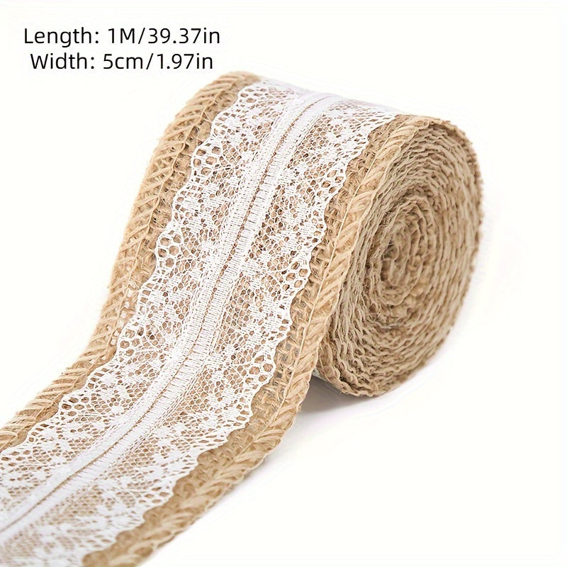 1pc Lace Fabric DIY Wedding Craft Linen Roll Decoration