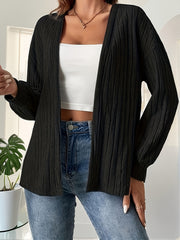 Casual Cardigan Women's Solid Open Front Long Sleeve