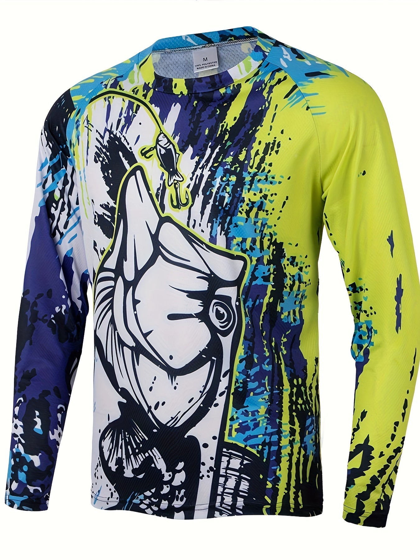 Men's Abstract Full Body Pattern Long Sleeve T-Shirt Anti UV Sunscreen