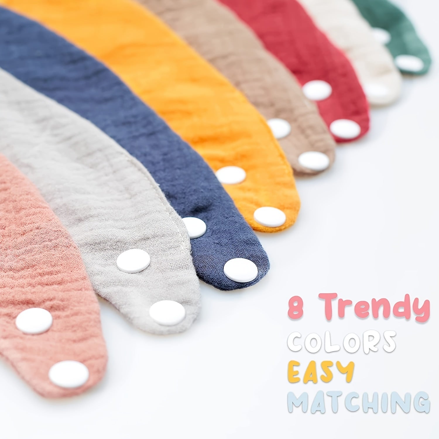 8pcs Muslin Baby Bandana Drool Bibs 100 Cotton Absorbent Bibs Set For Baby Girls