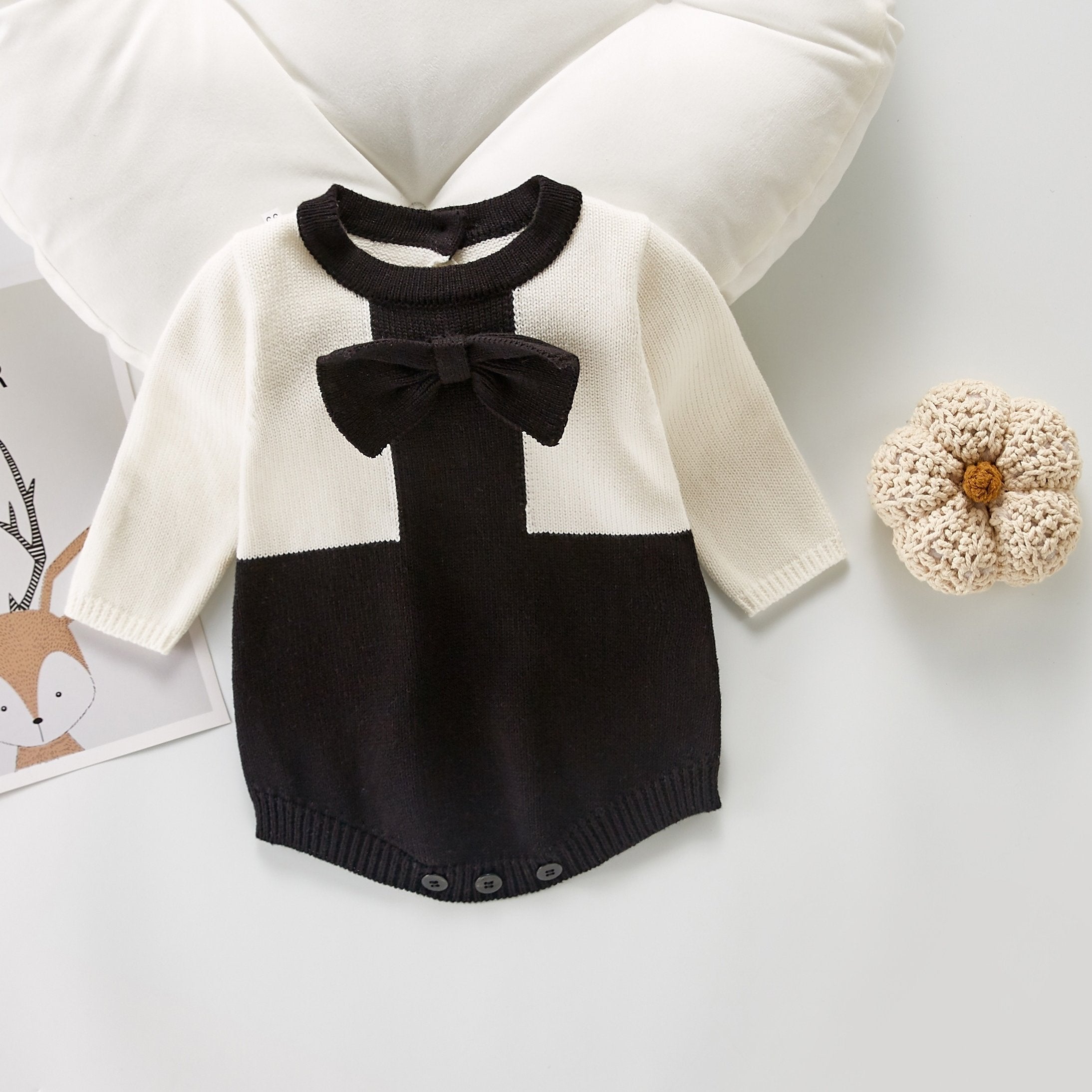 Baby Girls Bow Long Sleeve Bodysuit