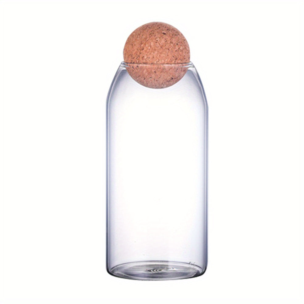 3pcs Clear Glass Storage Jar with Cork Lid, Airtight Canister Set