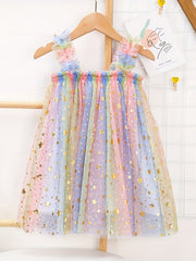 Rainbow Tulle Sling Dress for Summer Party Princess Dress