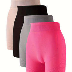 4pcs Seamless Boyshort Panties Soft Stretch Panties Women's Linger