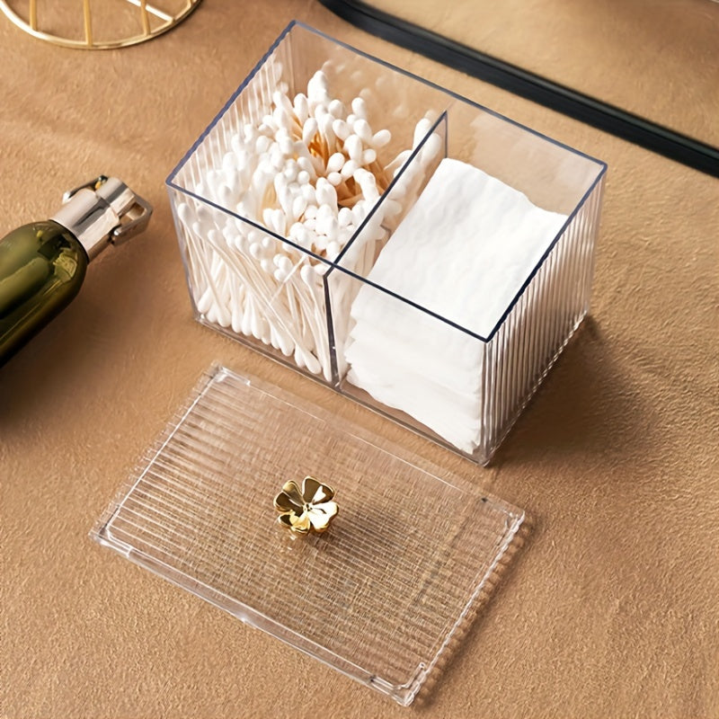 Acrylic Cotton Swab Holder Bathroom Apothecary Jar Dispenser