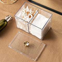 Acrylic Cotton Swab Holder Bathroom Apothecary Jar Dispenser