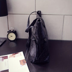 Women's Skull Embossed Tote Bag Large Capacity Shoulder Bag