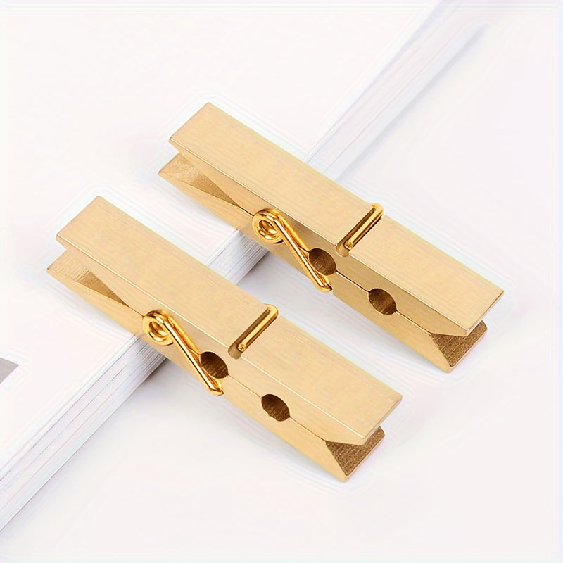 2pcs Vintage Copper Clip Metal Paper Binder Clip for Office School Supplies