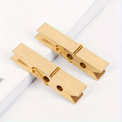 2pcs Vintage Copper Clip Metal Paper Binder Clip for Office School Supplies