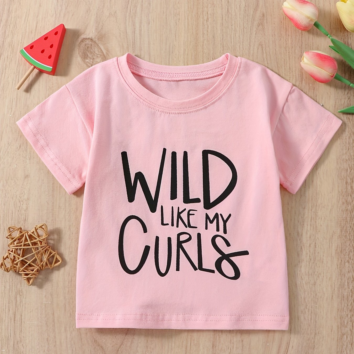Baby Girls Casual Cotton Wild Like My Curls T shirt