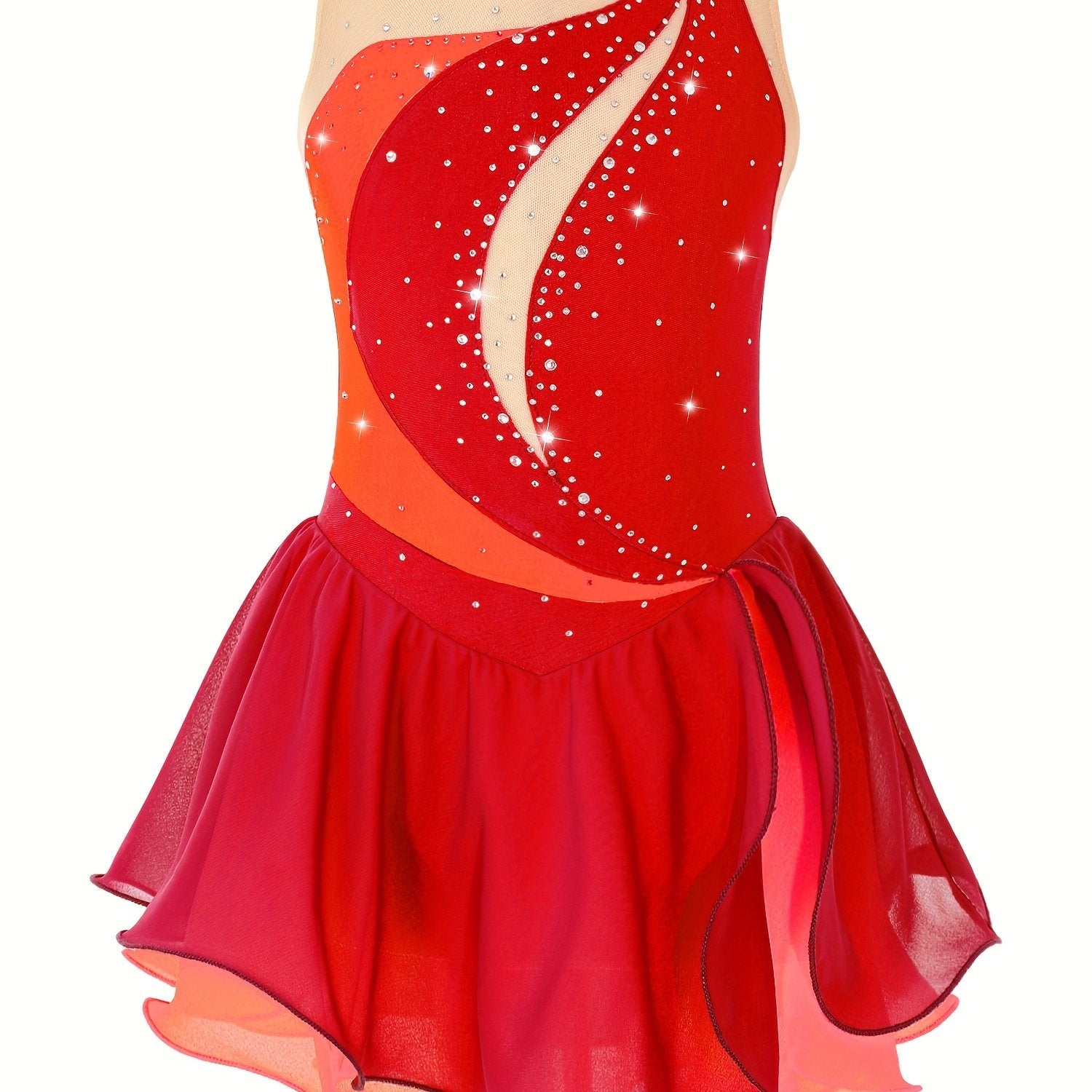 Girls Sleeveless Dance Skating Dress Comfortable