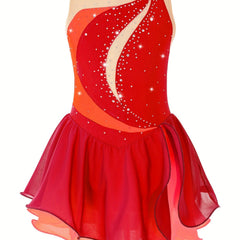 Girls Sleeveless Dance Skating Dress Comfortable