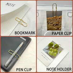 6pcs Notebook Pen Clip PU Leather Retro Holder Loop & Metal Clips Pencil Elastic