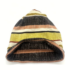 Striped Warm Beanies Elastic Head Wrap Unisex Slouchy Beanie