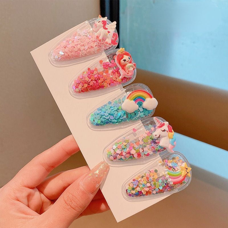 5pcs Kids Candy Hair Clips Girls Hair Accessories Set Fruit Flowers Rainbow