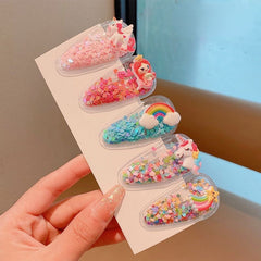 5pcs Kids Candy Hair Clips Girls Hair Accessories Set Fruit Flowers Rainbow