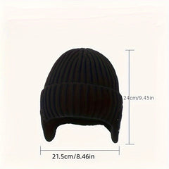 Winter Warm Knitted Hat For Men Women Velvet Warm Hat Outdoor Coldproof Ear Prot