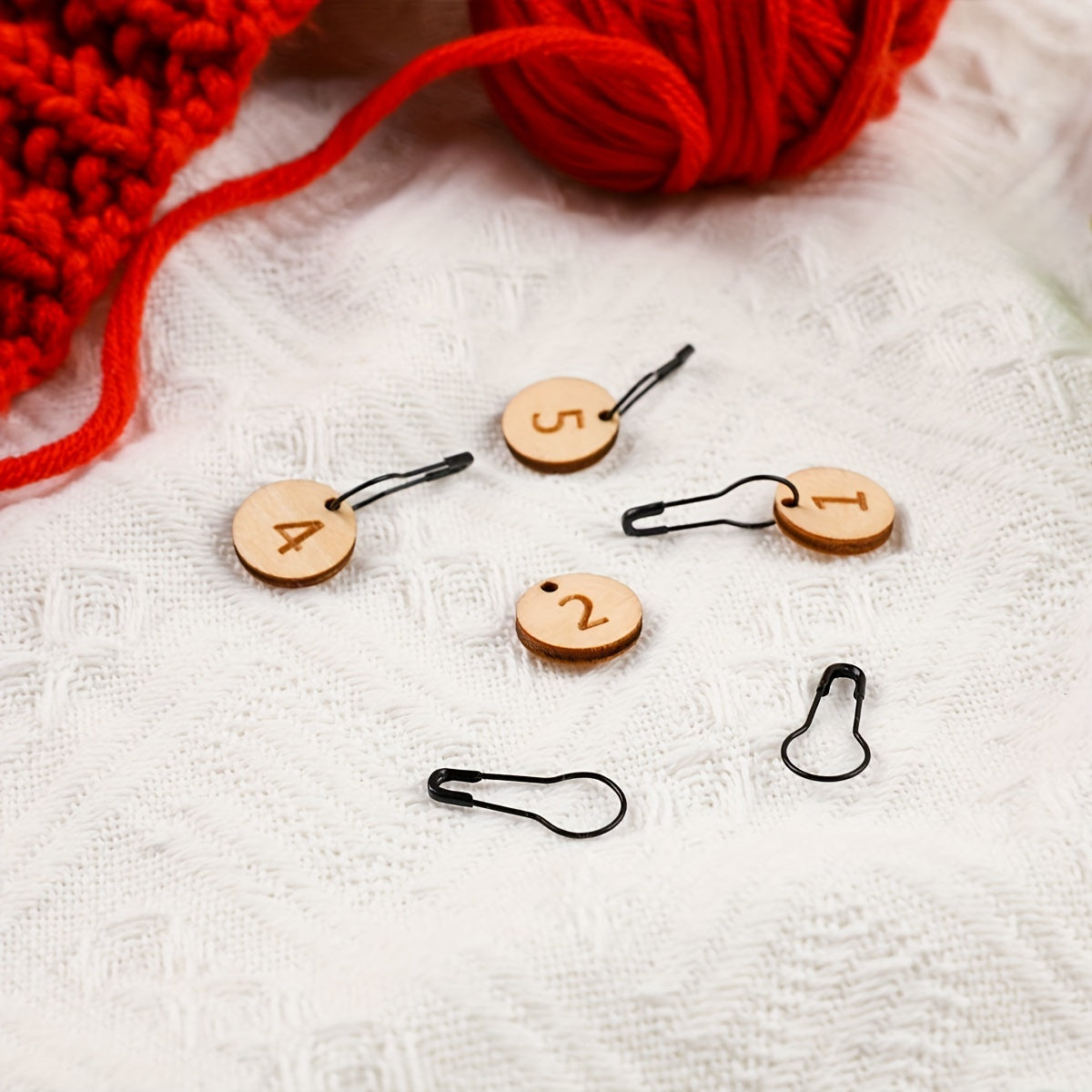 10pcs Wooden Stitch Markers 1-10 Crochet Stitch Marker Charms Locking Stitch Mar