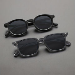 2 Pairs Men's Classic Square Frame Sunglasses with Case