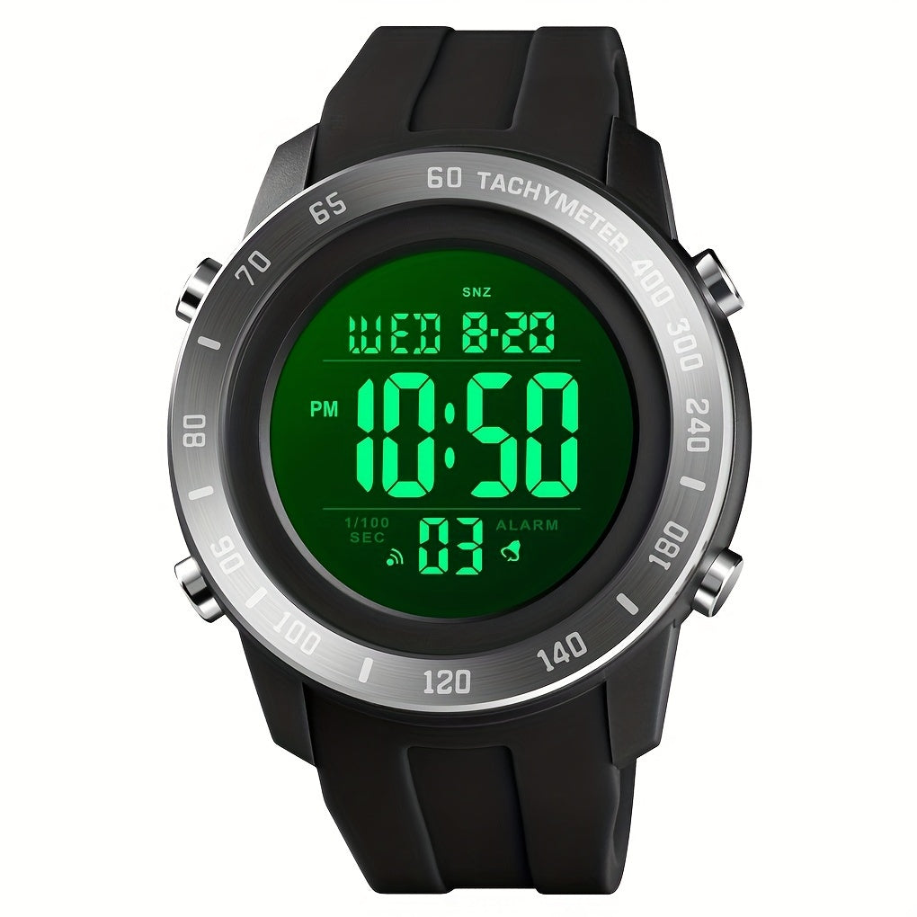 LED Light Up Electronic Watch Silicone Band Waterproof Sports Watch