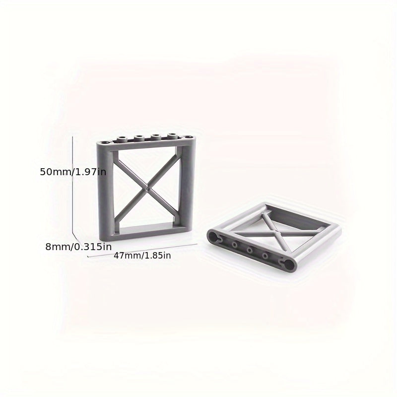8pcs DIY Small Particle Building Blocks X-Shaped Iron Frame Parts