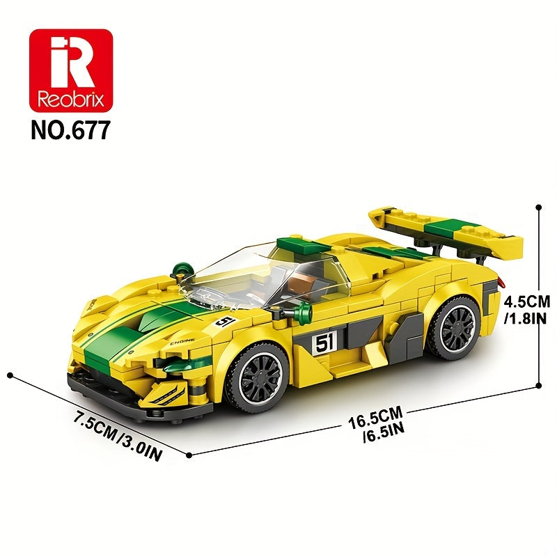 368pcs Reobrix Car Building Blocks Racing Car Building Blocks City Vehicle Build