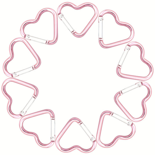 10pcs Heart Shaped Carabiner Hooks for Fishing Hiking Traveling Camping