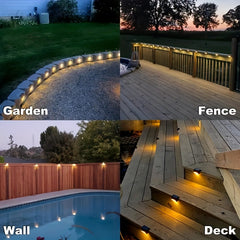 Solar Deck Lights Outdoor LED Waterproof Solar Fence Lights