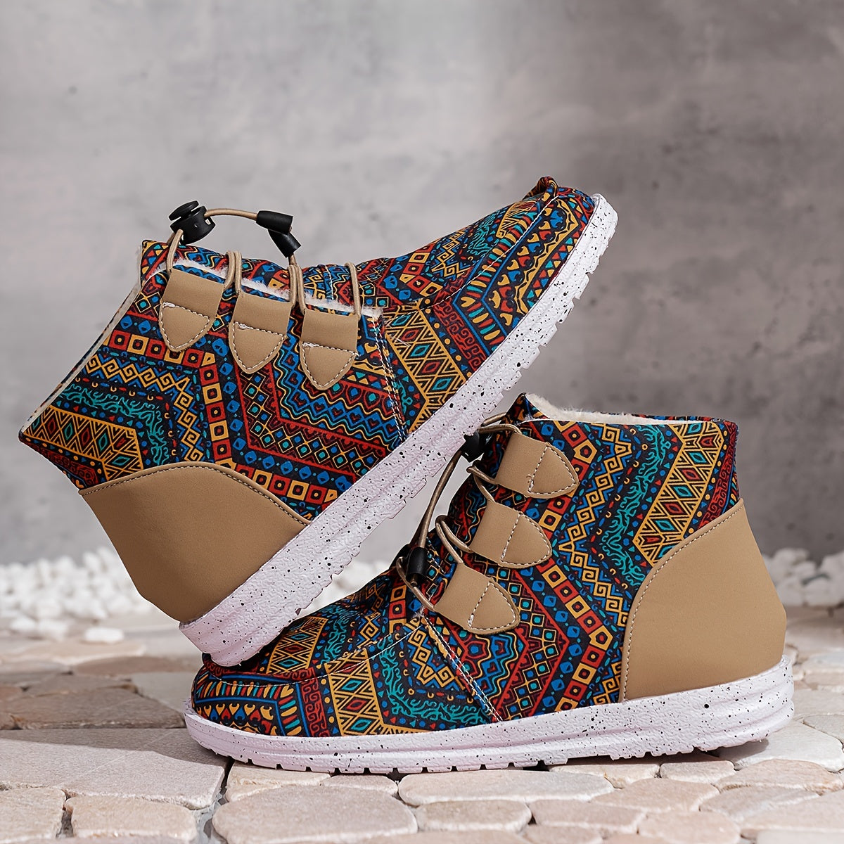 Geometric Print Tube Snow Boots Women's Footwear
