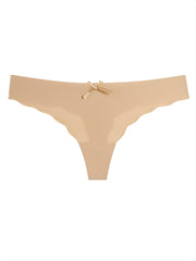 4 Pack Plus Size Seamless Bow Front Panties High Stretch