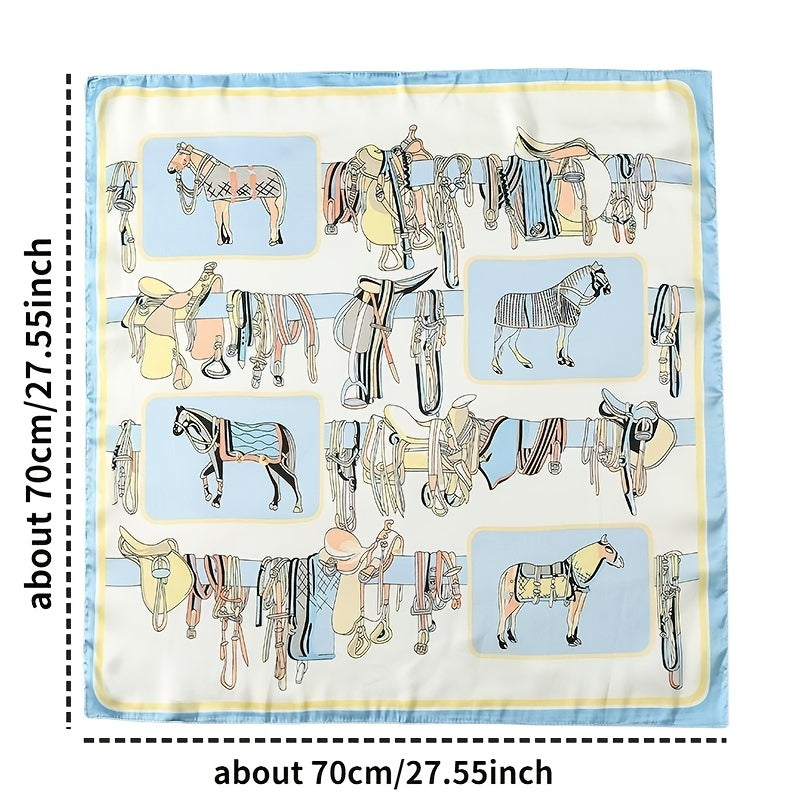 Sweet Printed Silk Square Scarf Bandana for Girls
