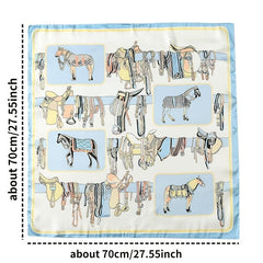 Sweet Printed Silk Square Scarf Bandana for Girls