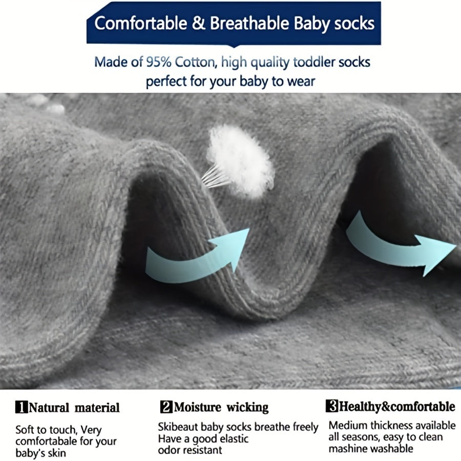 12 Pairs Boys Kids Socks With Grips Breathable Comfy Toddlers Children