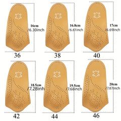 Arch Correcting Insoles Yellow Leather Arch Half Cushion Flat Foot Insoles