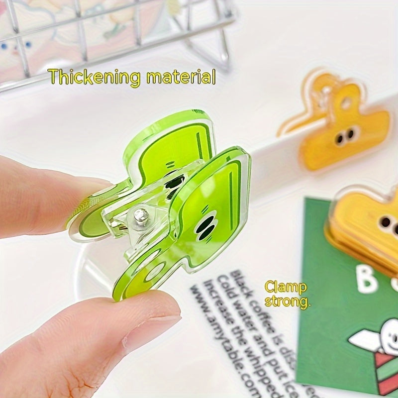 3pcs Cartoon Acrylic Memo Clip Girllish Tail Clip Snack Seal PP Clip