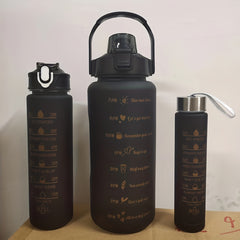 3pcs Gradient Water Bottles Shatterproof Time Marked