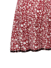 Floral Print Button Front Summer Skirt
