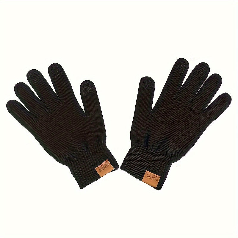 Winter Knitted Hat Scarf Gloves Set Outdoor Cycling Ski Warm Beanies