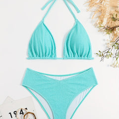 Sexy Bikini Set Women's Plus Halter Neck Bikini Two Piece Set