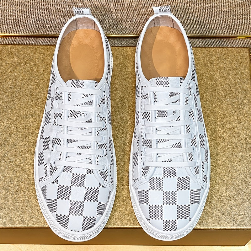 Men's Plaid Print Sneakers Lightweight Walking Shoes
