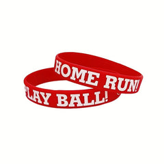 Softball Pattern Silicone Bracelet for Sports Fans & Players