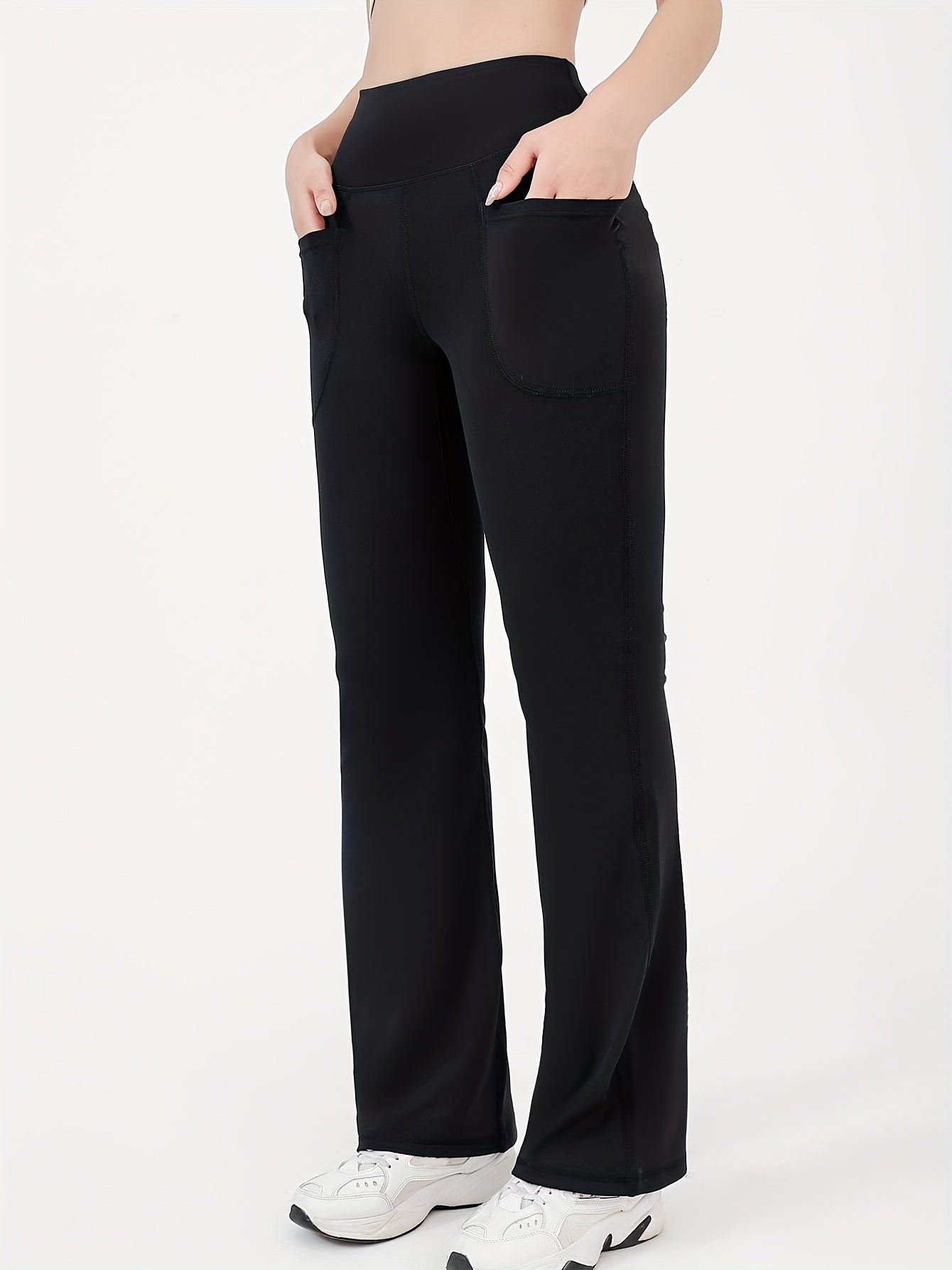 High Waisted Bootcut Leggings With Pockets Flared Yoga Pants