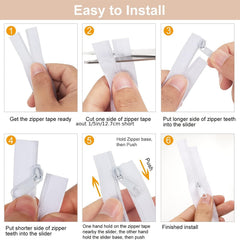 149 Nylon Coil Sewing Zippers with 6 Sliders